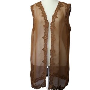 ✨ Vintage Sheer Lace Boho Vest | Cottagecore, Size M/L ✨ PTP 21"
